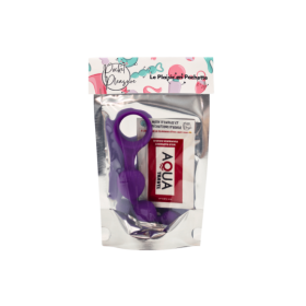 Chapelet anal 3 boules violet silicone 15 cm Pocket Pleasure + 1 dosette lubrifiant